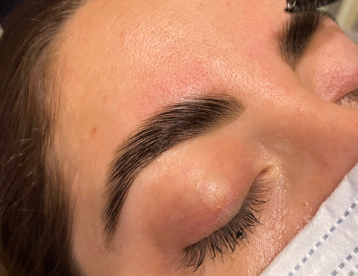 An example of perfect brows using my lamination product with the best technique taught in the course by everywhere beauty